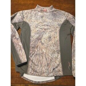 Mossy Oak APX Expedition Weight Shirt Mens Medium Brush Camo Mock Neck Scent...